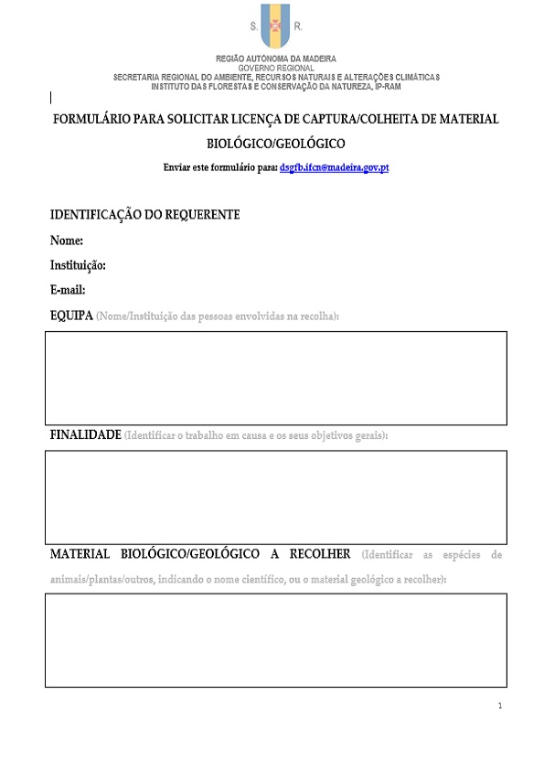 Formulario Pedido Lic captura colheita PT