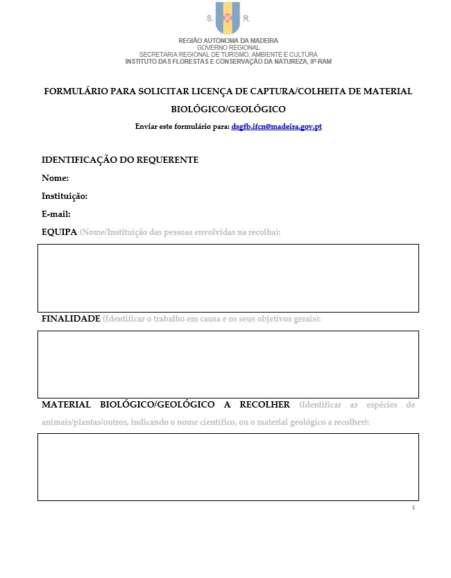 Formulario Pedido Lic captura colheita PT