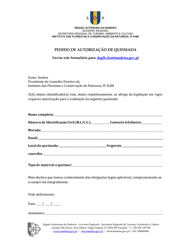 Pedido Para Queimada