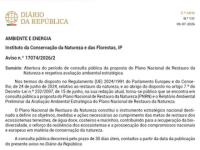 Consulta pública do Plano Nacional de Restauro da Natureza